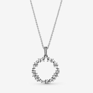 Sparkling ice crystal ring pendant necklace in 100
